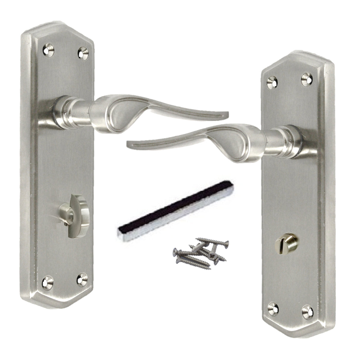 Marketplace JPG companion for Door Handles Stellar Scroll Lever Internal Bath Lock - Satin 170mm X 50mm - 167mm X 51mm