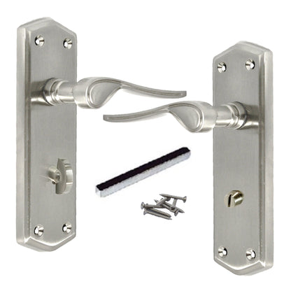 Marketplace JPG companion for Door Handles Stellar Scroll Lever Internal Bath Lock - Satin 170mm X 50mm - 167mm X 51mm