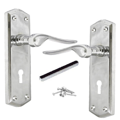 Marketplace JPG companion for Door Handles Chrome Stellar Scroll Lever with Internal Lock and Keys