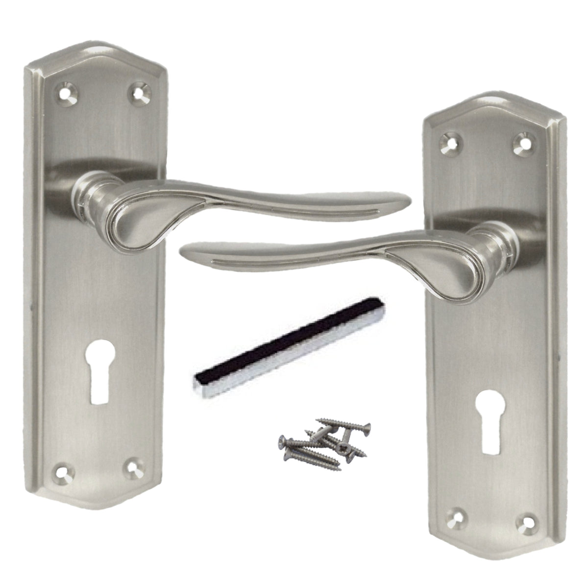 Marketplace JPG companion for Door Handles Satin Stellar Scroll Lever Internal with Lock and Keys