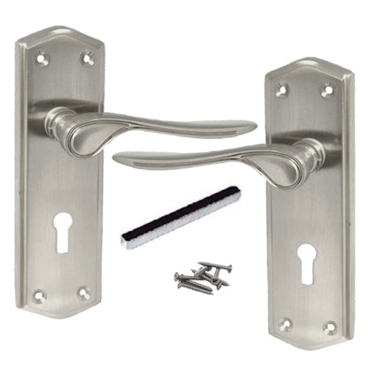 Marketplace JPG companion for Door Handles Satin Stellar Scroll Lever Internal with Lock and Keys
