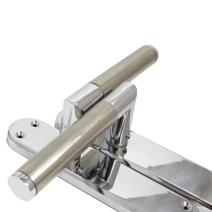 Door Handles Mitred Straight Lever Latch Duo - Chrome Satin 180mm x 40mm