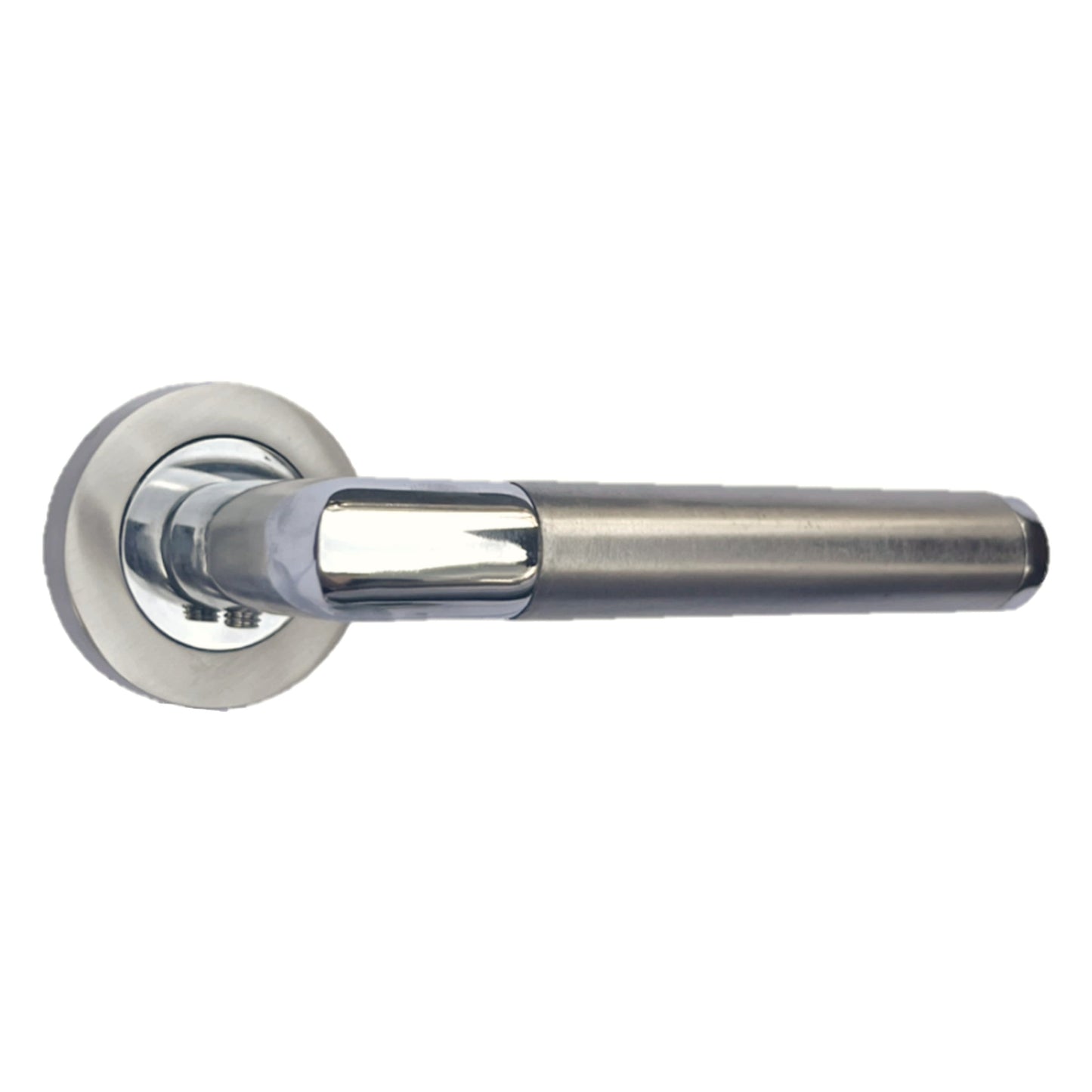 Marketplace JPG companion for Straight Lever Rose Door Handles, Mitred Bathroom Thumb Turn Lock Set, Duo Chrome Satin