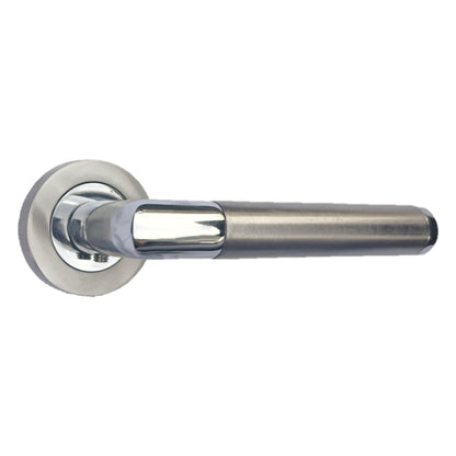 Marketplace JPG companion for Straight Lever Rose Door Handles, Mitred Bathroom Thumb Turn Lock Set, Duo Chrome Satin