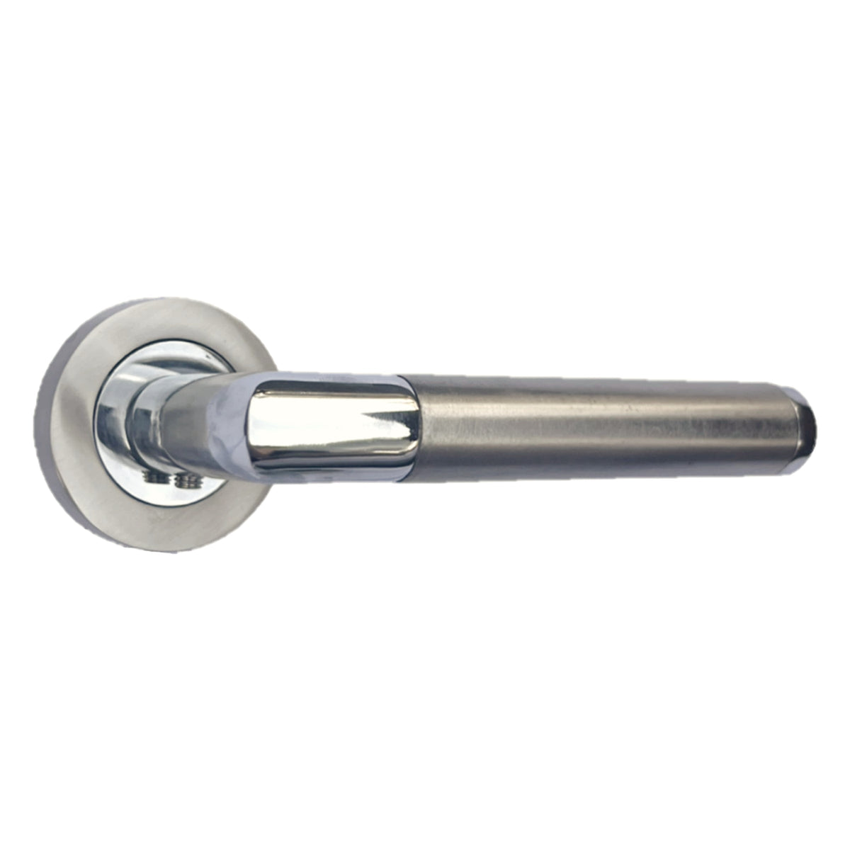 Marketplace JPG companion for Straight Lever Rose Door Handles Mitred Duo Chrome Satin Lever Latch Door Handle - 10mm