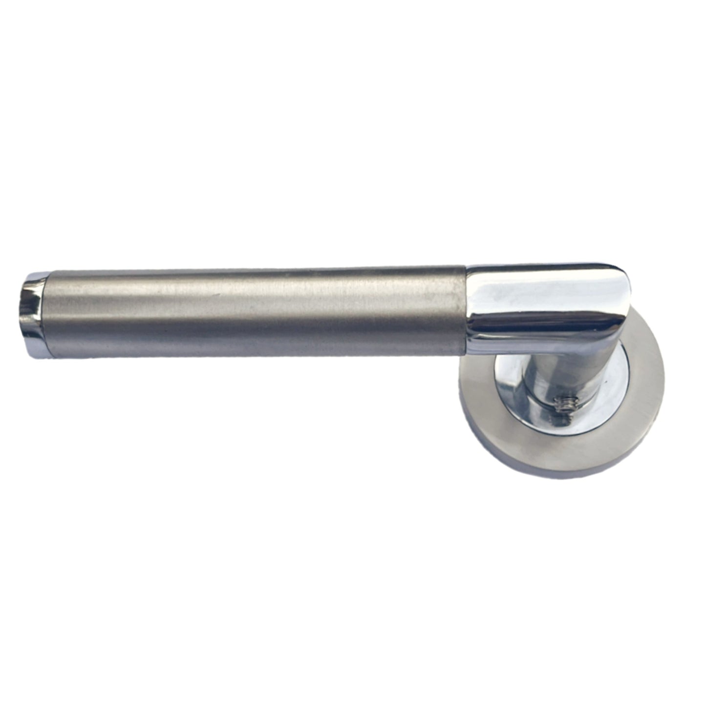 Marketplace JPG companion for Straight Lever Rose Door Handles, Mitred Bathroom Thumb Turn Lock Set, Duo Chrome Satin