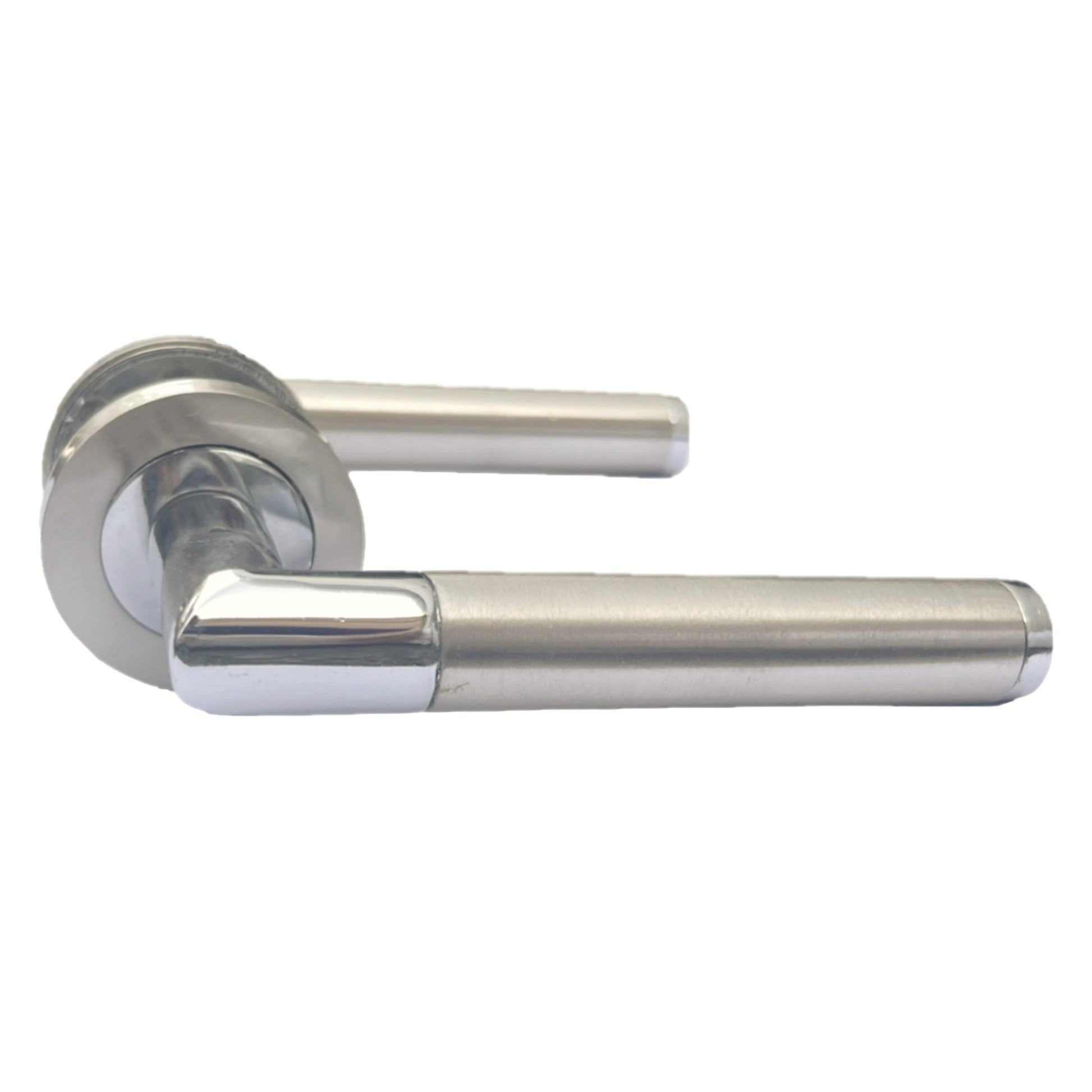 Marketplace JPG companion for Straight Lever Rose Door Handles, Mitred Bathroom Thumb Turn Lock Set, Duo Chrome Satin