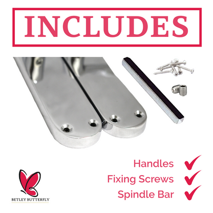 Poignées de porte de salle de bain Monja Astrid à levier arqué en chrome poli