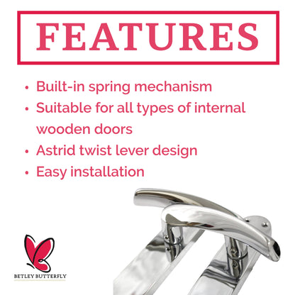 Marketplace JPG companion for Monja Astrid Door Handles Arched Lever Polished Chrome Bathroom Lock