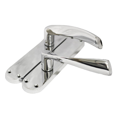 Marketplace JPG companion for Monja Astrid Door Handles Arched Lever Polished Chrome Latch Hinges Pack