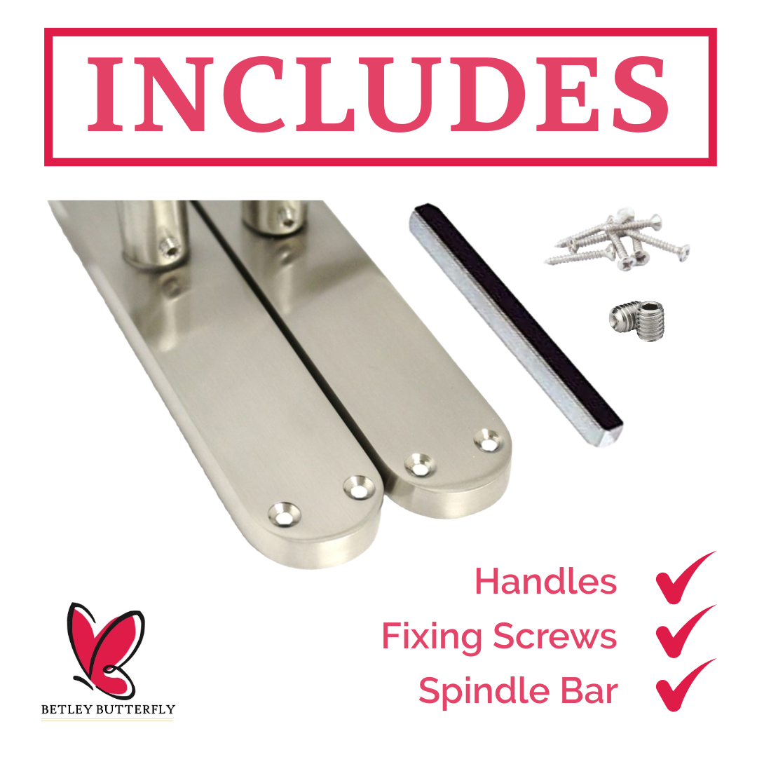 Poignées de porte de salle de bain Monja Astrid à levier arqué et serrure satinée