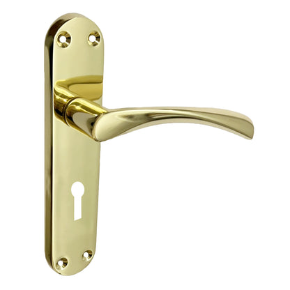 Marketplace JPG companion for Monja Astrid Door Handles Arched Lever Polished Brass Key Lock