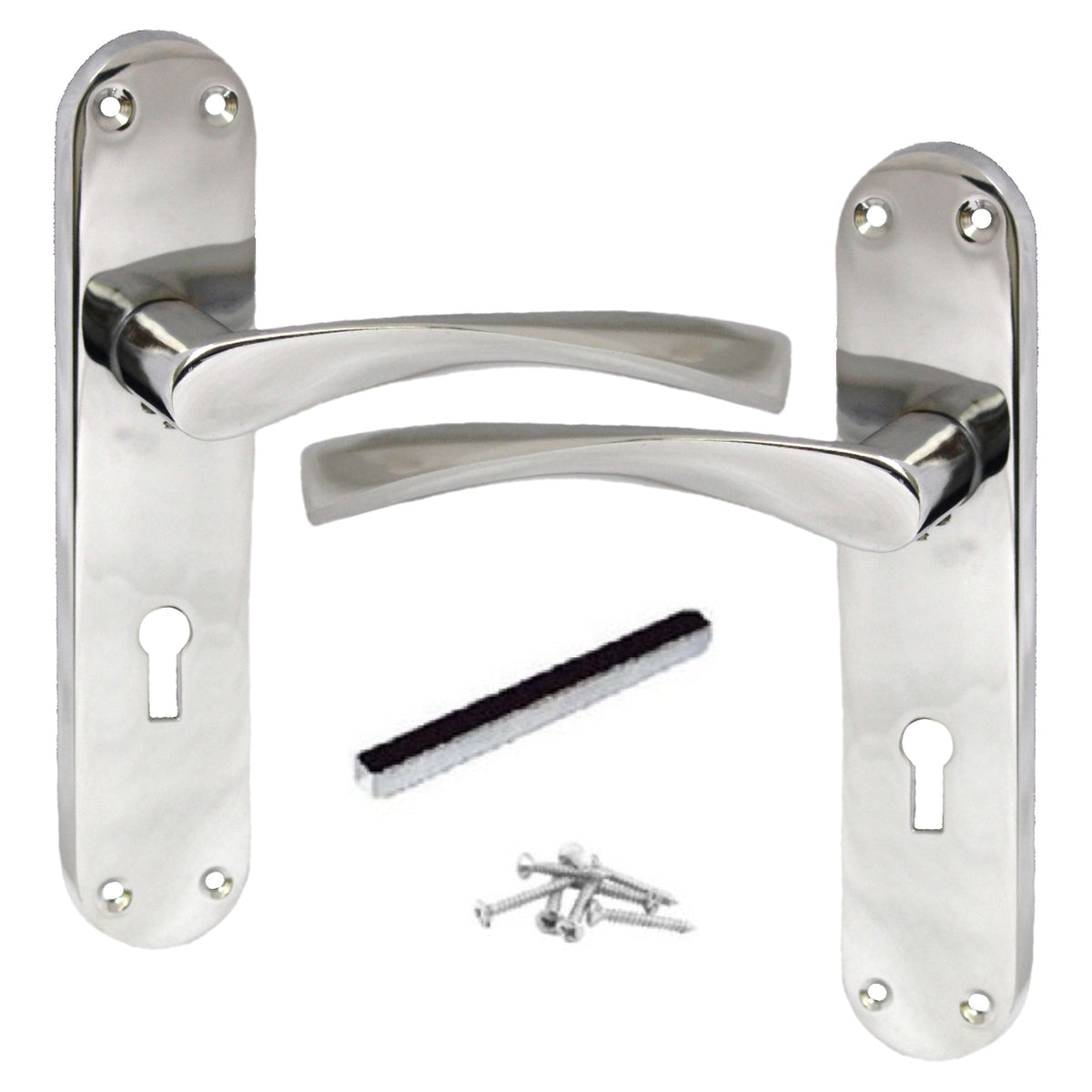 Marketplace JPG companion for Monja Astrid Door Handles Arched Lever Polished Chrome Key Lock