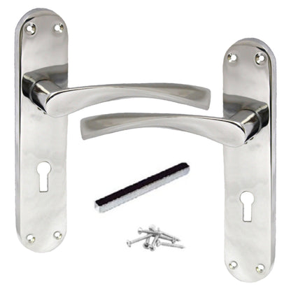 Marketplace JPG companion for Monja Astrid Door Handles Arched Lever Polished Chrome Key Lock