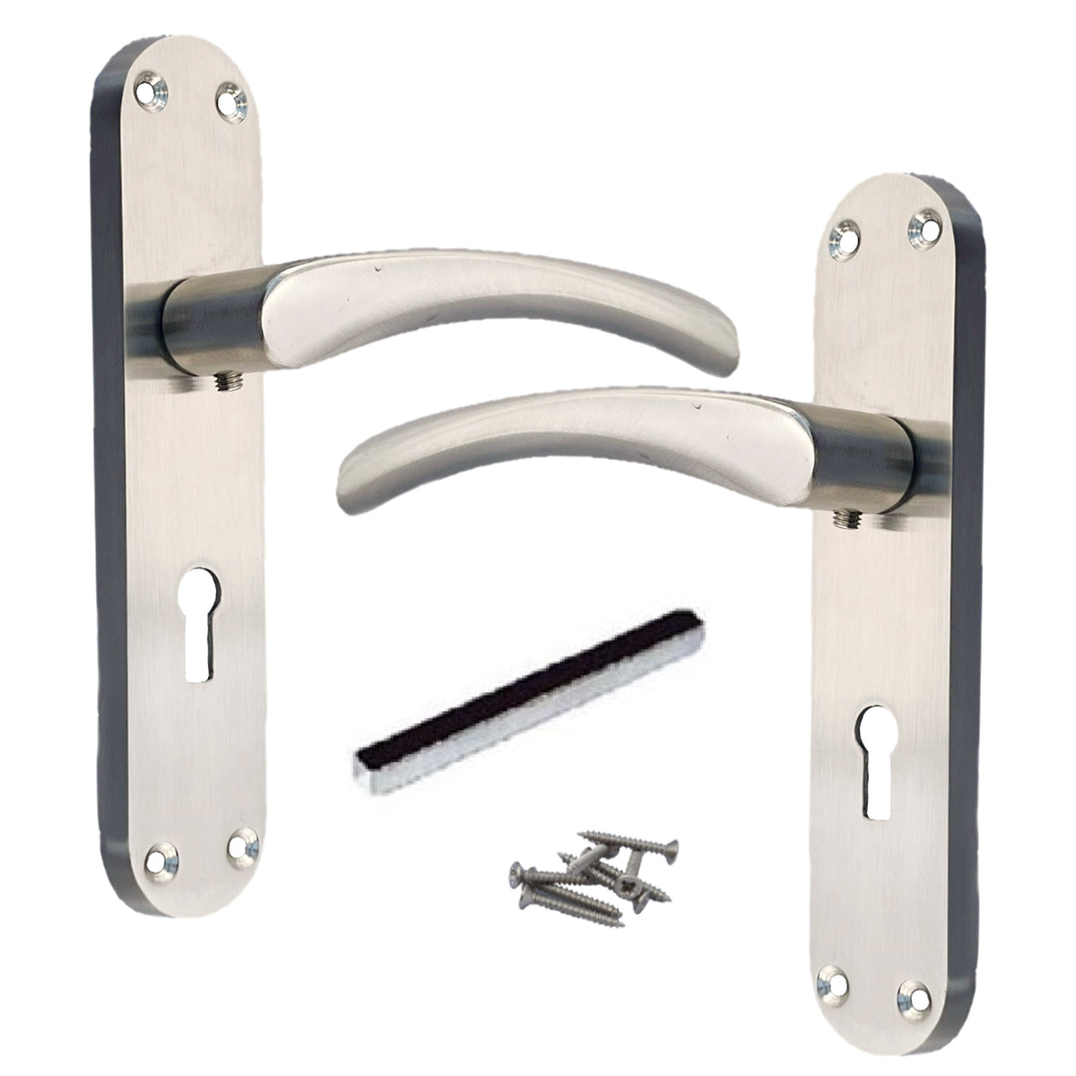 Marketplace JPG companion for Monja Astrid Door Handles Arched Lever Satin Key Lock