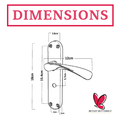 Poignées de porte Monja Astrid à levier arqué et loquet chromé poli