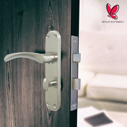 Marketplace JPG companion for Monja Astrid Door Handles Arched Lever Satin Bathroom Lock Pack