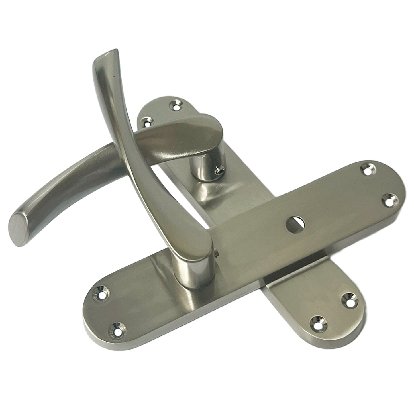 Marketplace JPG companion for Monja Astrid Door Handles Arched Lever Satin Bathroom Lock Pack