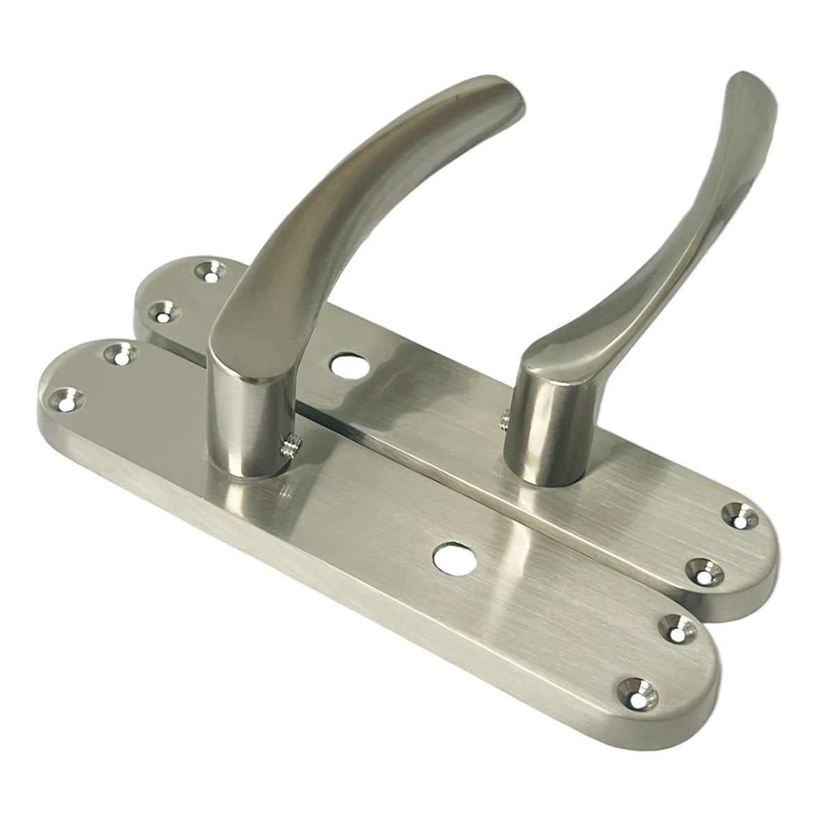 Marketplace JPG companion for Monja Astrid Door Handles Arched Lever Satin Bathroom Lock Pack