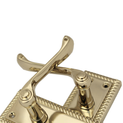 Marketplace JPG companion for Georgian Brass Bathroom Door Handle WC Toilet Handles with Lock - 150mm X 48mm