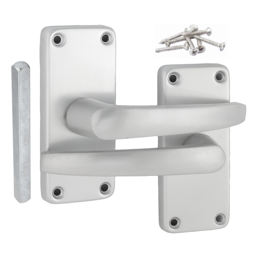 Aluminium Latch Handles Modern Internal Straight Lever Door Handle Satin Silver