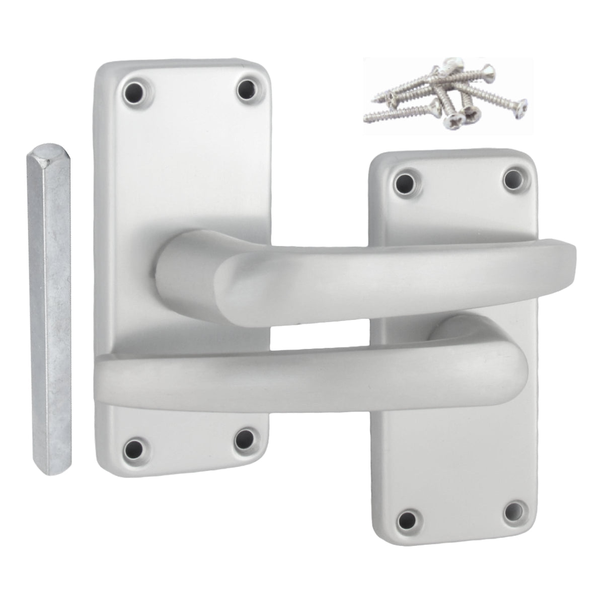 Marketplace JPG companion for Aluminium Latch Handles Modern Internal Straight Lever Door Handle Satin Silver - 7mm