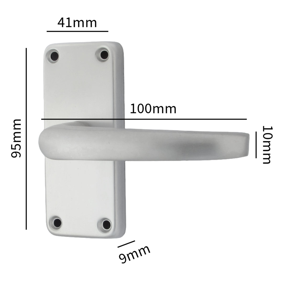 Marketplace JPG companion for Aluminium Latch Handles Modern Internal Straight Lever Door Handle Pack Satin Silver - 7mm