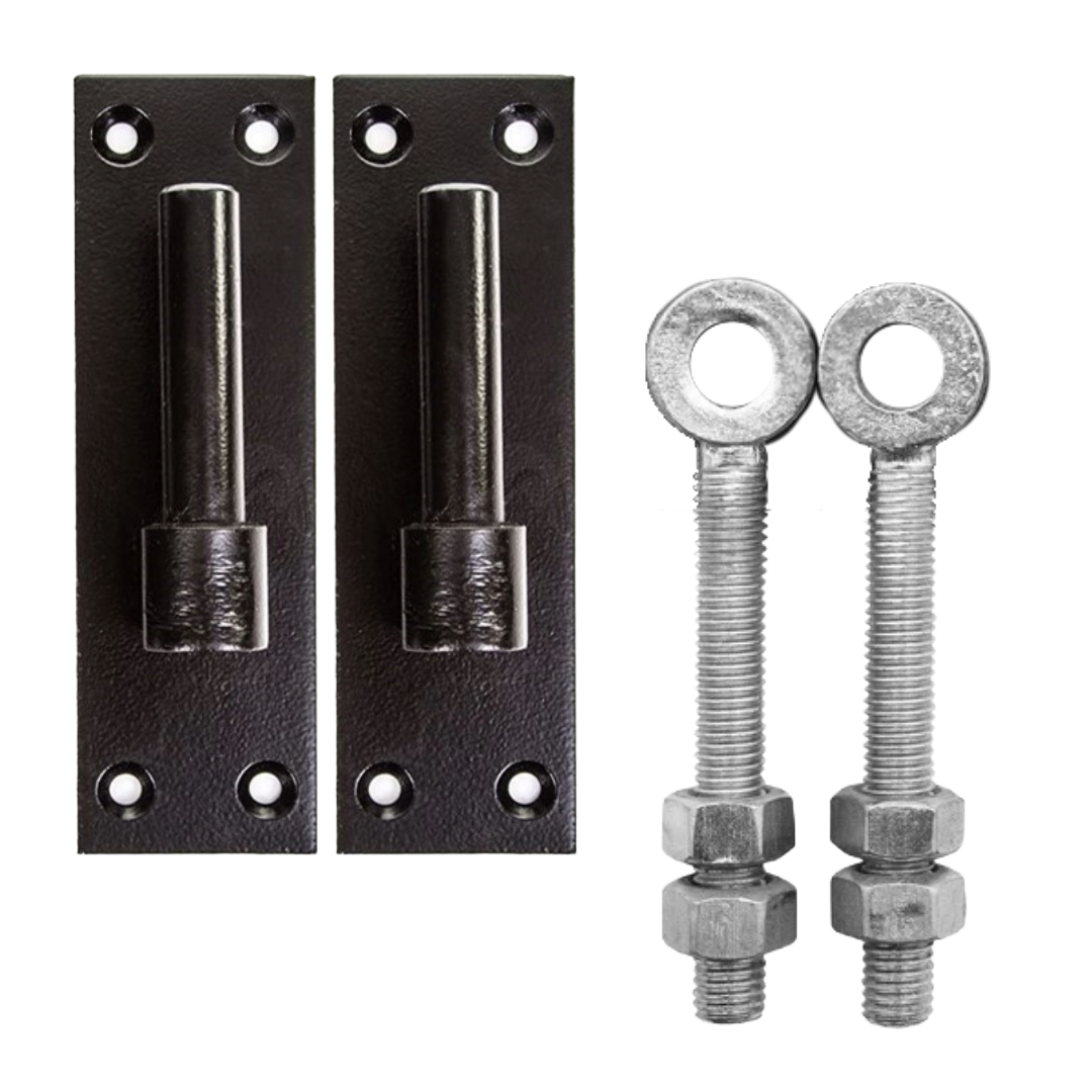 Paire de supports à goupille de 12 mm et 12 boulons à œil réglables de 100 mm galvanisés