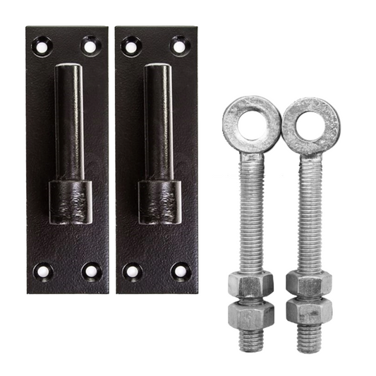 Paire de supports à goupille de 12 mm et 12 boulons à œil réglables de 100 mm galvanisés
