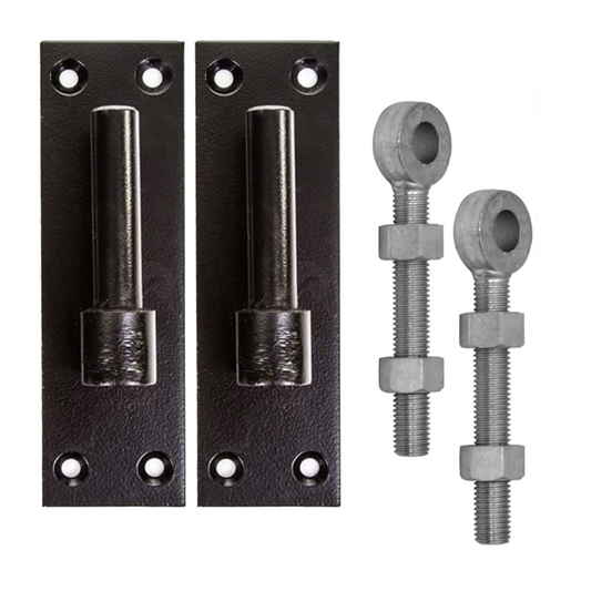 Paire de supports à goupille de 12 mm et 12 boulons à œil réglables de 150 mm galvanisés