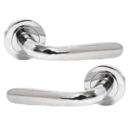 Poignées de porte Pearl Modern Marina à levier sur rosace - Chrome 120 mm
