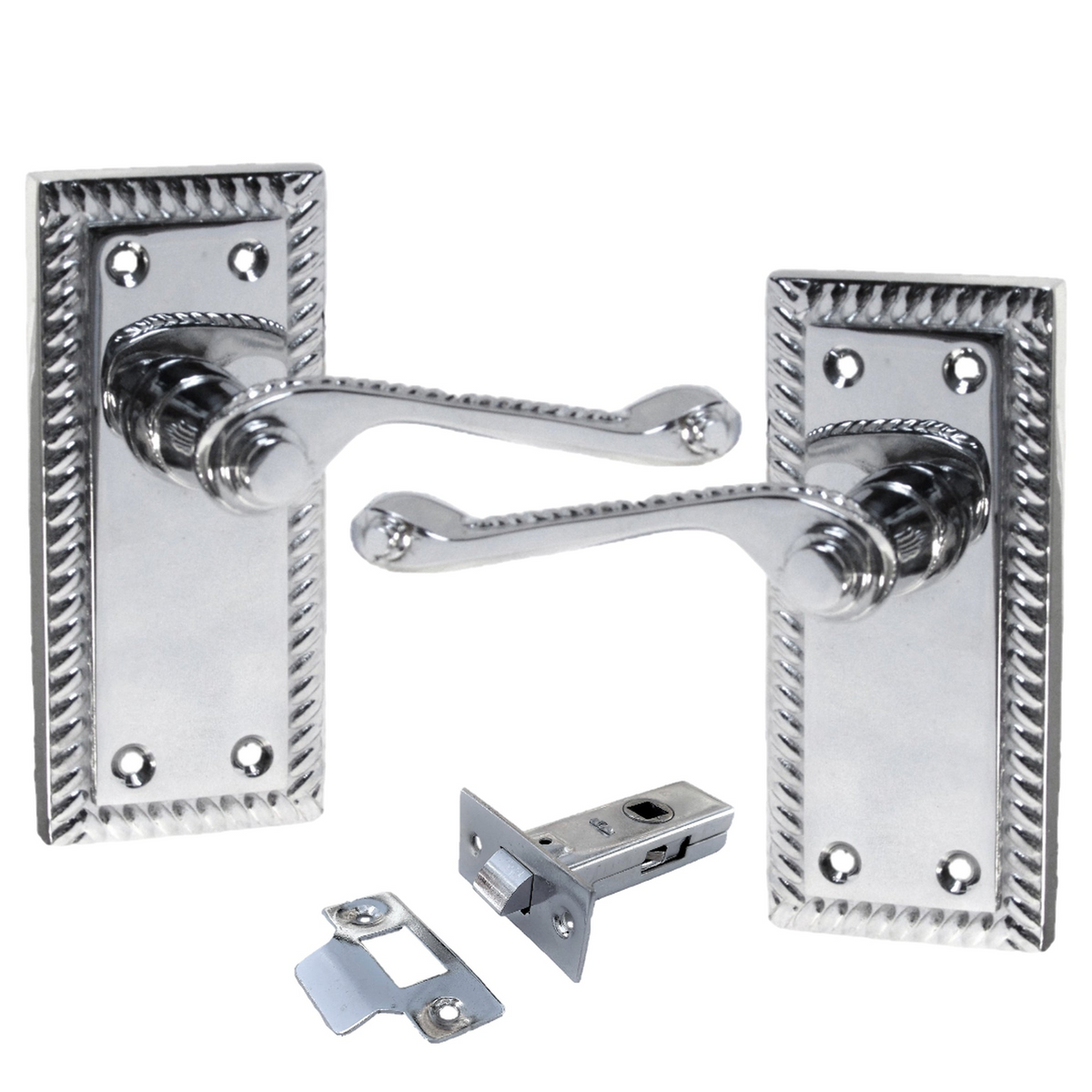Georgian Handle Latch Door Handles Chrome Latch Pack
