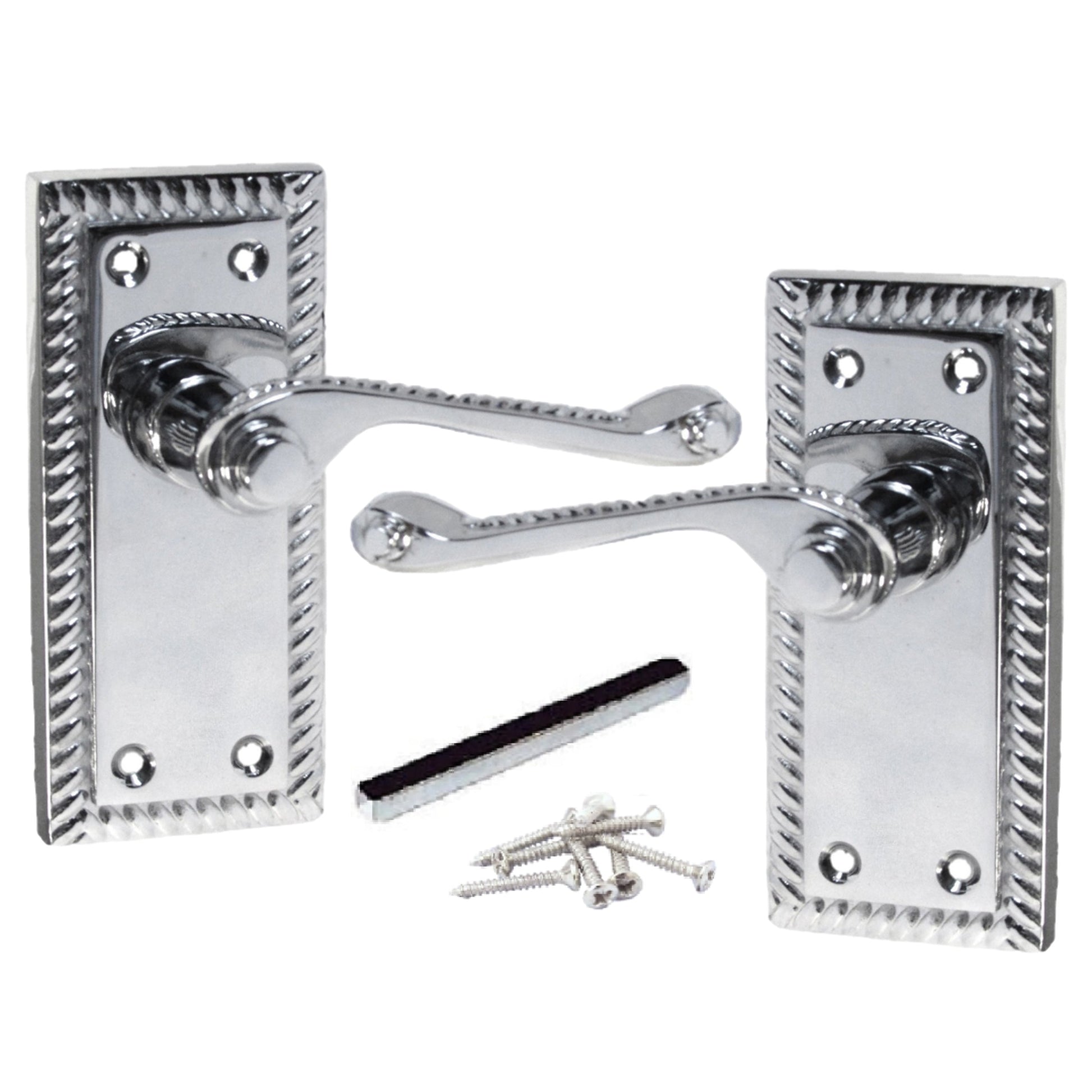 Marketplace JPG companion for Georgian Handle Latch Door Handles Chrome, Pair of 3" Hinges & Latches Pack Sets