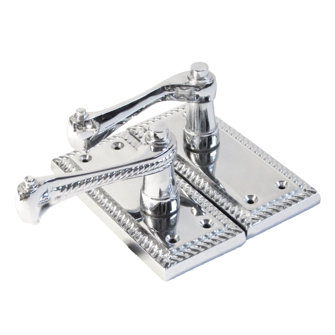 Door Handles Chrome Stylish Georgian Lever Latch Roped Edge Handles