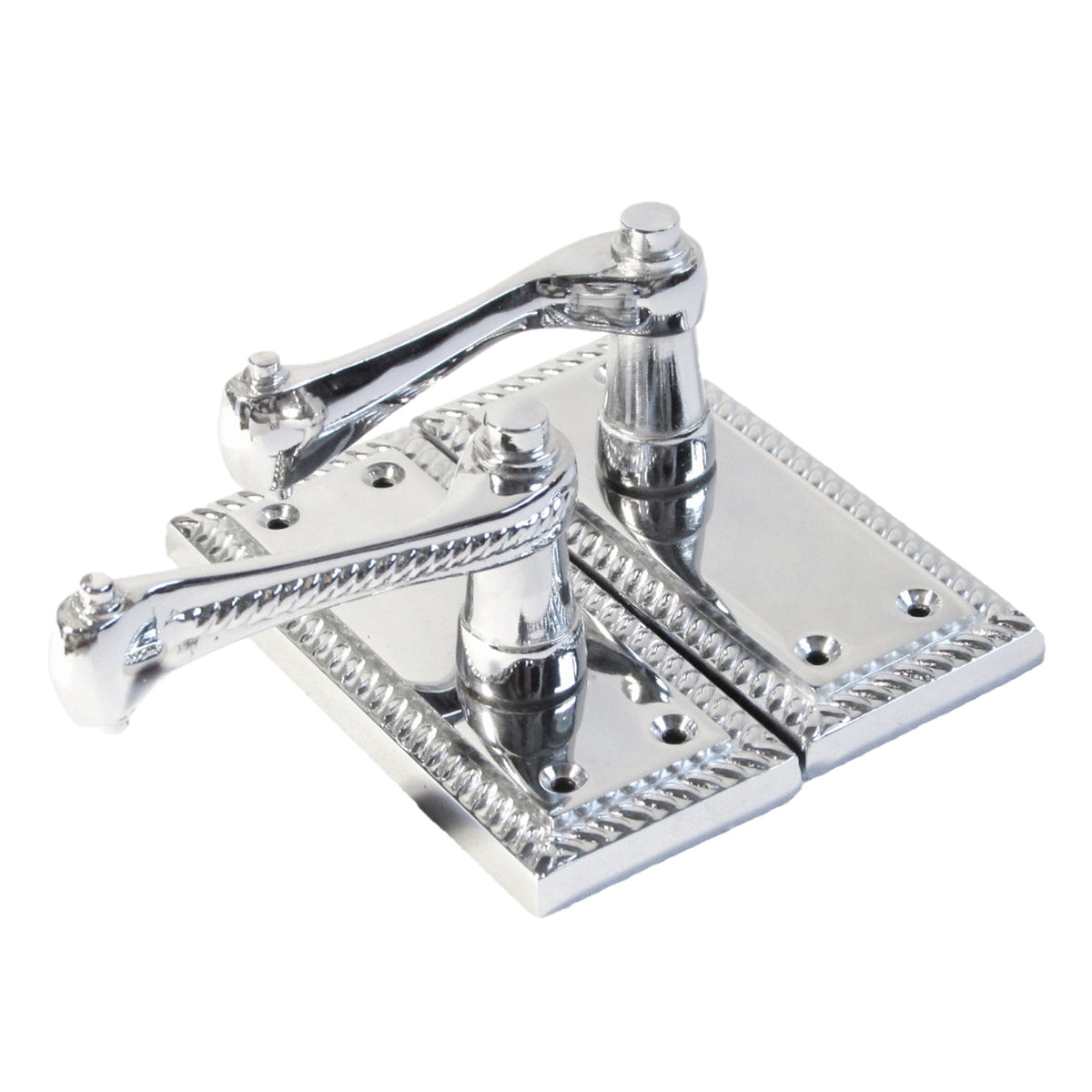 Marketplace JPG companion for Multipack Door Handles Georgian Lever Latch Roped Edge Chrome 1/4/6 Pairs - 8mm