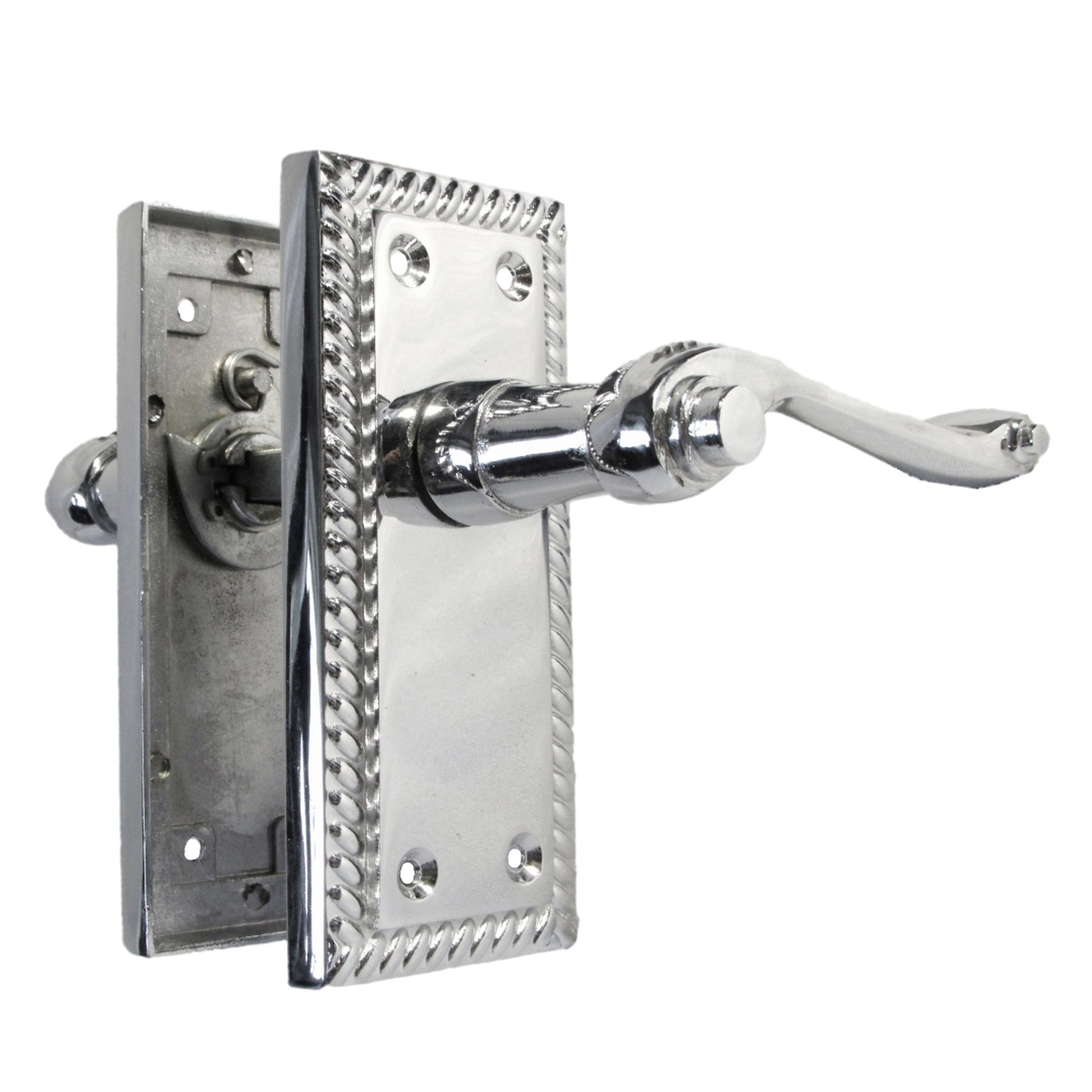 Marketplace JPG companion for Georgian Handle Latch Door Handles Chrome, Pair of 3" Hinges & Latches Pack Sets