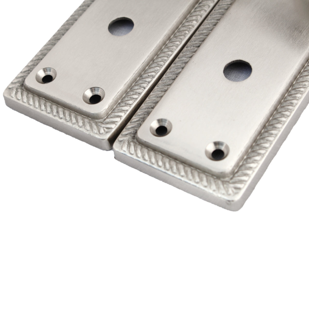Marketplace JPG companion for Door Handles Georgian Lever Bathroom Lock Roped Edge - Satin 150mm X 50mm - 150mm X 48mm