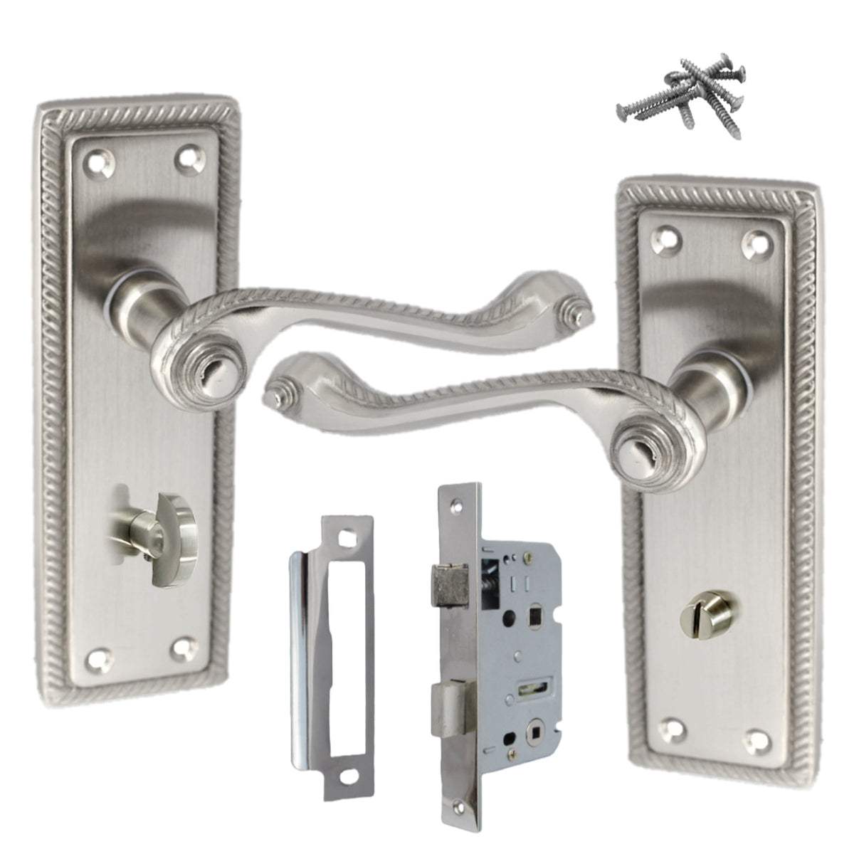 Marketplace JPG companion for Georgian Satin Bathroom Door Handles with Lock