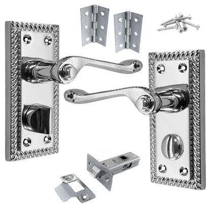 Marketplace JPG companion for Georgian Door Handles Privacy WC Bathroom Pack Chrome 108mm X 48mm Scroll Lever