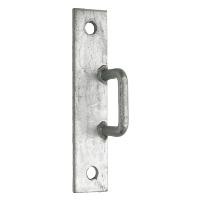 Gate Staple On Elongated Plate Heavy Duty Lock Wooden Galvanised