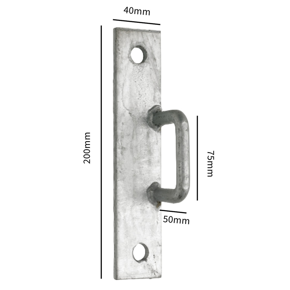 Marketplace JPG companion for Gate Staple on Elongated Plate Heavy Duty Lock Wooden Galvanised - 200mm X 40mm