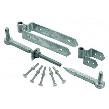 Double Strap Farm & Field Gate Hinge Set 12" / 18" / 24" for 3in Gates Black or Galvanised