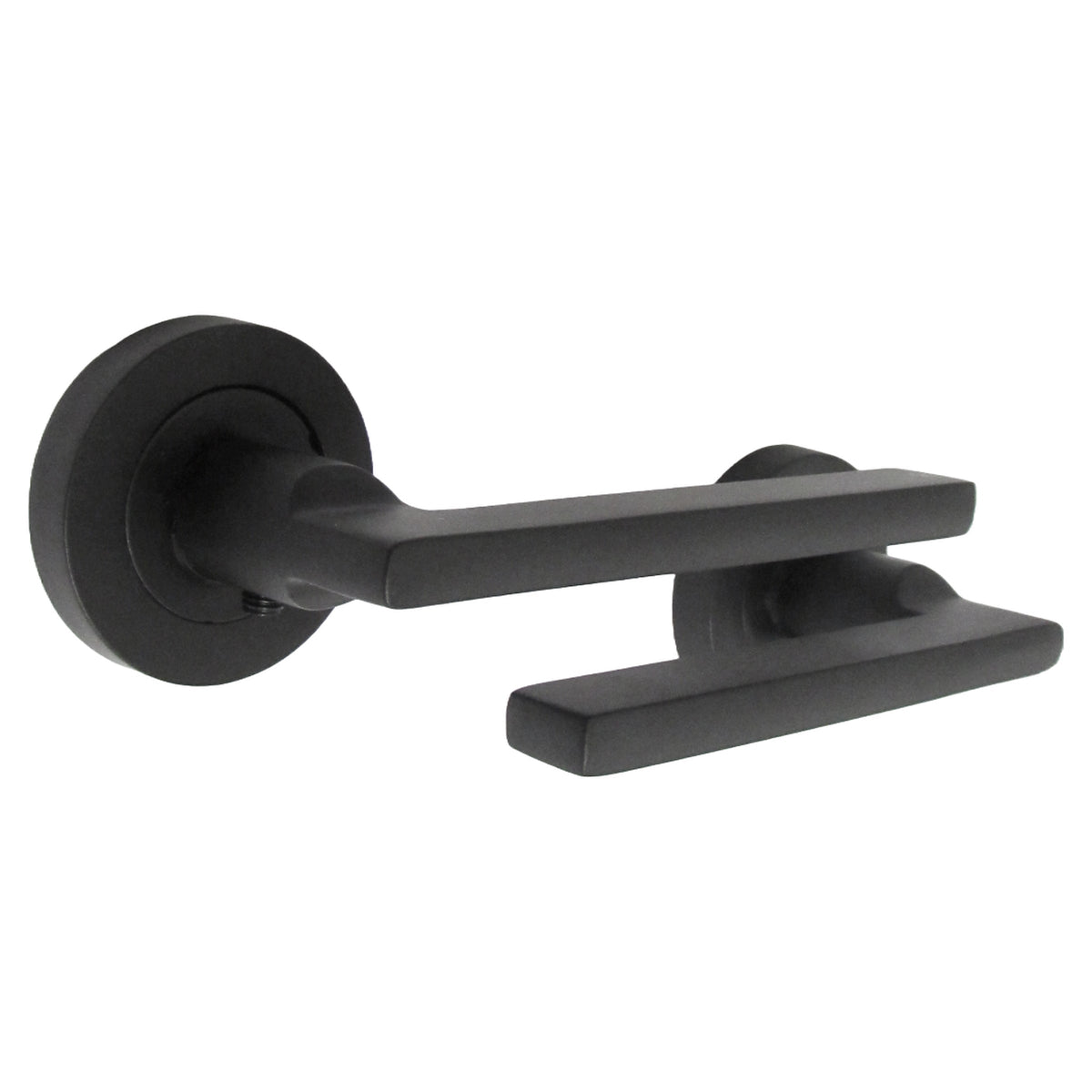 Marketplace JPG companion for UNO Door Handle Modern Matt Black Lever on Rose Internal Latch Internal Door Handles