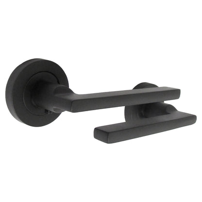 Marketplace JPG companion for UNO Door Handle Lock Key Set Modern Matt Black Lever on Rose with Escutcheon and Lock