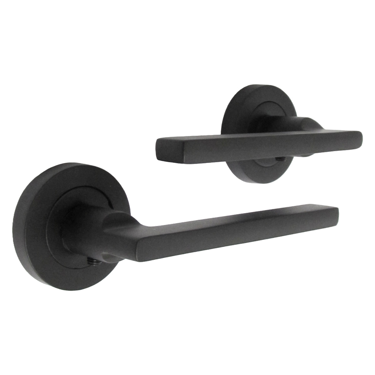 Marketplace JPG companion for UNO Door Handle Modern Matt Black Lever on Rose Internal Internal Handles + 64mm Latch