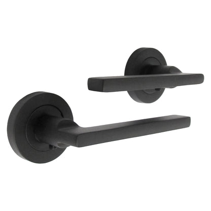 Marketplace JPG companion for UNO Door Handle Modern Matt Black Lever on Rose Internal Latch Internal Door Handles