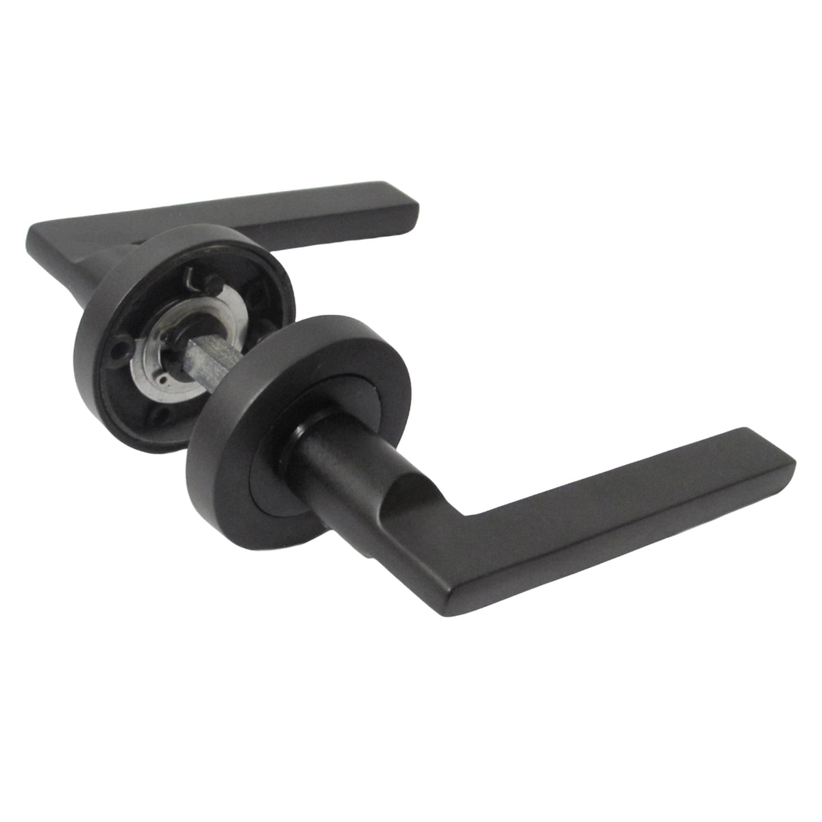 Marketplace JPG companion for UNO Door Handle Modern Matt Black Lever on Rose Internal Internal Handles + 64mm Latch
