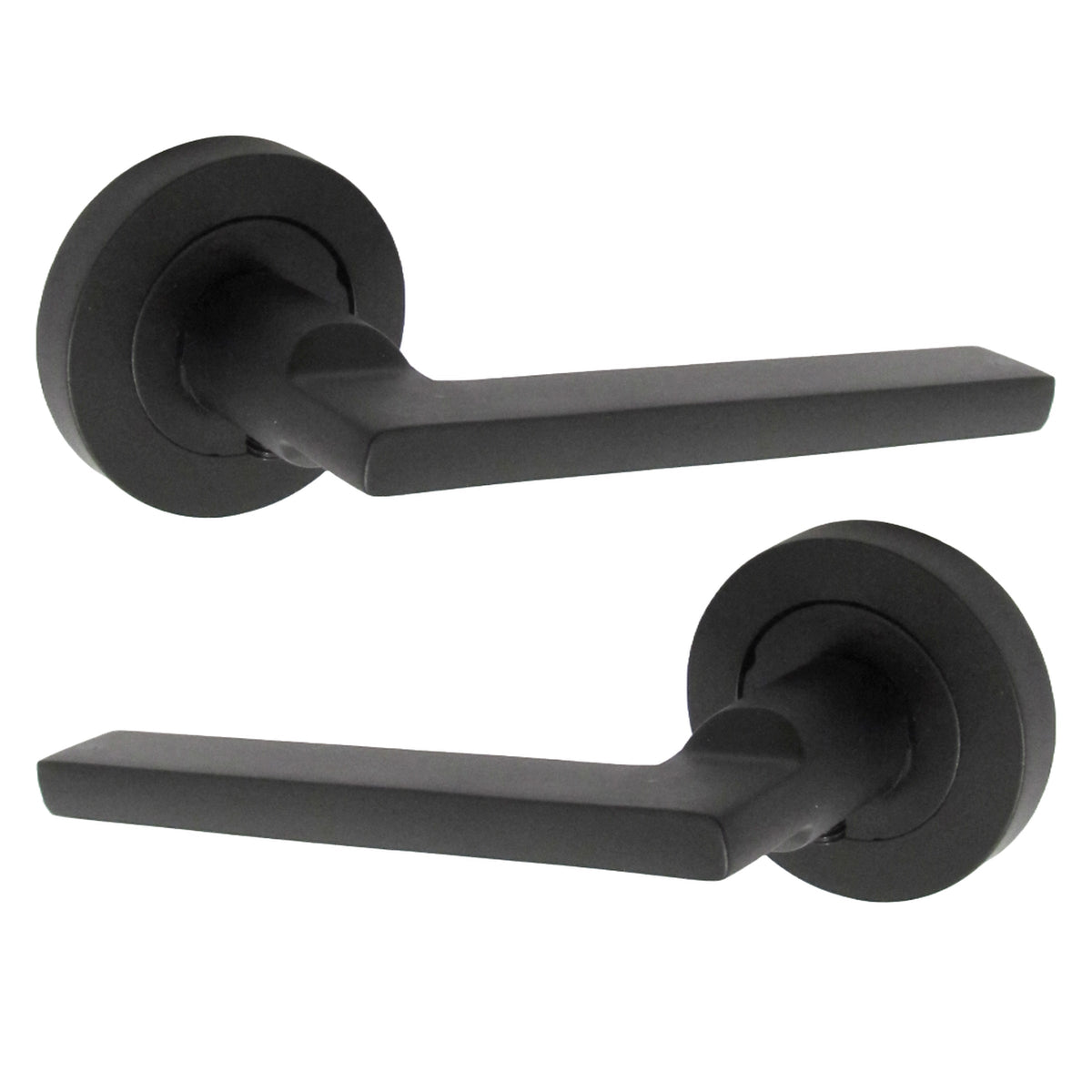 Marketplace JPG companion for UNO Door Handle Modern Matt Black Lever on Rose Internal Internal Handles + 64mm Latch