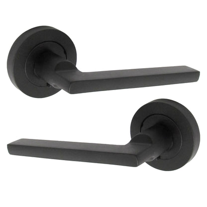 Marketplace JPG companion for UNO Door Handle Modern Matt Black Lever on Rose Internal Internal Handles + 64mm Latch