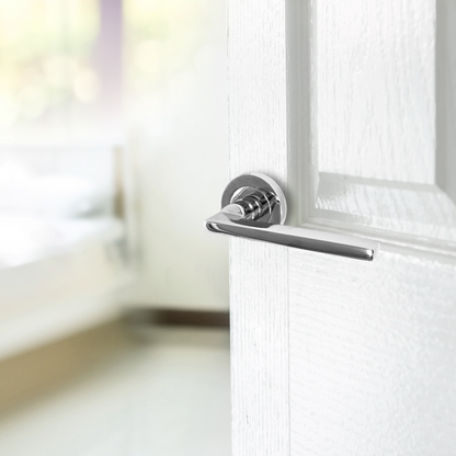 UNO Door Handle Modern Chrome Lever on Rose Internal Latch Doors Handles